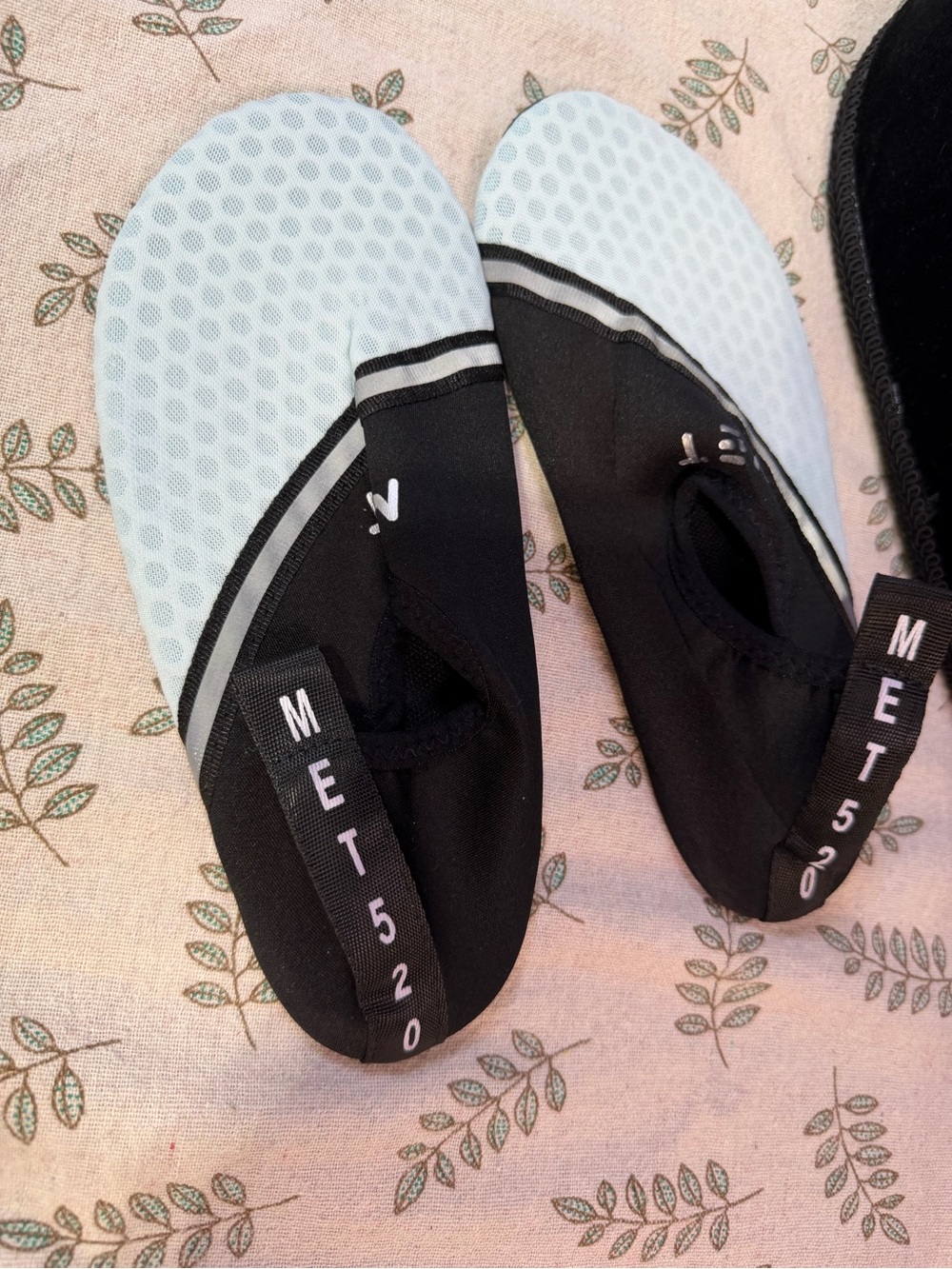 Kids Black and Light Blue Slip-On Water Shoes with MET520 Tag